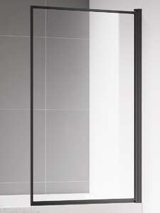 Шторка для ванны AQUAme 80х140 AQM2859-R правая, стекло прозрачное, профиль черный матовый