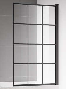 Шторка для ванны AQUAme 80х140 AQM2858-R правая, стекло прозрачное, профиль черный матовый