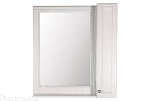 Зеркало со шкафчиком ASB-Woodline 10122, Берта 85 подвесное, белый (патина серебро)