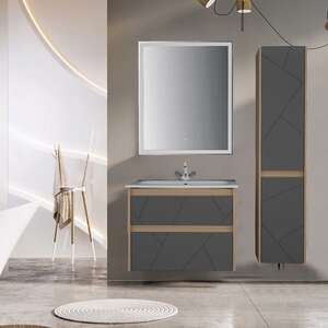 Мебель для ванной комнаты ASB-mebel Диана 60 см серый, дуб янтарный