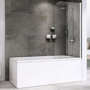 Шторка для ванны Abber Ewiges Wasser 100x140 AG52100 профиль хром, стекло прозрачное