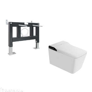 Комплект подвесного унитаза с инсталляцией Abber Rechteck AC1215S-AC0101P смыв импульсный, белый