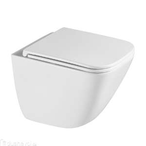 Унитаз подвесной Abber Rechteck AC1220TC безободковый, смыв торнадо, белый, с крышкой микролифт