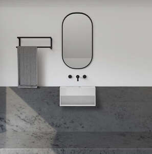 Мебель для ванной комнаты Abber Stein 60 см подвесная, белая