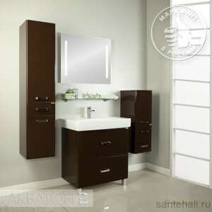 Мебель для ванной комнаты Акватон Америна 80Н темно-коричневая