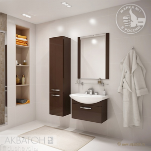Мебель для ванной комнаты Акватон Ария 65 коричневая