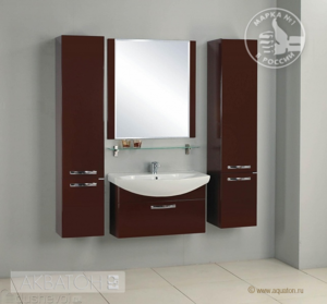 Мебель для ванной комнаты Акватон Ария 80 коричневая