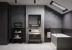 Мебель для ванной комнаты Акватон Лофт Урбан 80 см, подвесная, графит