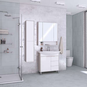 Мебель для ванной комнаты Акватон Рико 80 белый/ясень фабрик