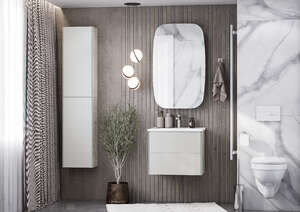 Мебель для ванной комнаты Акватон Сохо 58 см, подвесная, серая