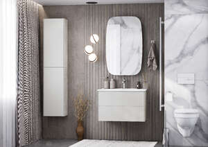 Мебель для ванной комнаты Акватон Сохо 73 см, подвесная, серая