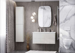 Мебель для ванной комнаты Акватон Сохо 98 см, подвесная, серая