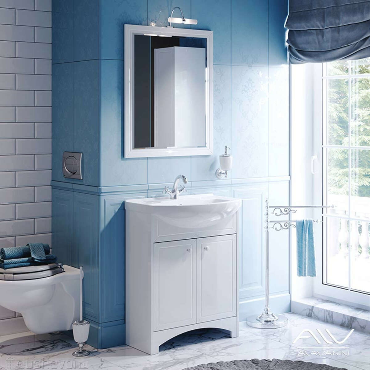 Мебель для ванной комнаты Alavann Classic 60 см белая, напольная 340819