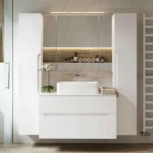 Мебель для ванной комнаты Alavann Stella 100 белый столешница МДФ