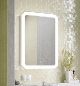 Шкаф зеркальный с подсветкой Alavann Vanda Lux 60, материал ДСП, стекло