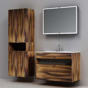 Мебель для ванной комнаты Am.Pm Func 100 см подвесная, 1 ящик, темное дерево