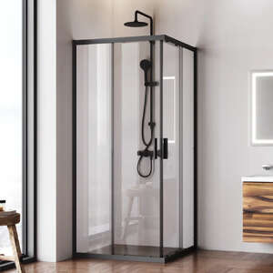 Душевой уголок Am.Pm Gem 90x90 W90G-403-9090BT стекло прозрачное, профиль черный матовый