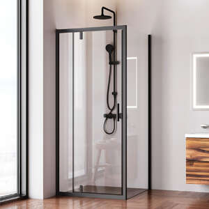Душевой уголок Am.Pm Gem 90x90 W90G-404-9090-BT стекло прозрачное, профиль черный матовый