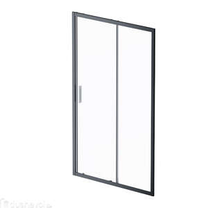Душевая дверь Am.Pm Gem Solo 120х195 стекло прозрачное, профиль черный матовый