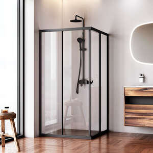 Душевой уголок Am.Pm Sunny 100x100 W87G-403-100100-BT стекло прозрачное, профиль черный матовый