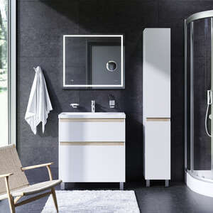 Мебель для ванной комнаты Am.Pm X-Joy 80 см напольная, 2 ящика белый глянец
