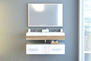 Комплект мебели Andrea Sozvezdie 1200 подвесная белая эмаль, 2 ящика
