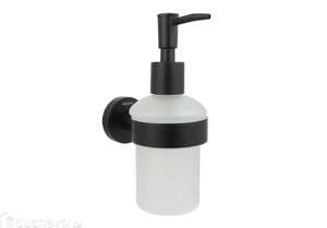 Дозатор для жидкого мыла Aquatek Вега AQ4005MB черный матовый, матовое белое стекло