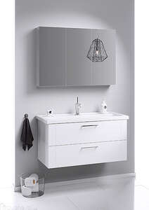 Мебель для ванной комнаты Aqwella Манчестер 100 белая подвесная с 2 ящиками