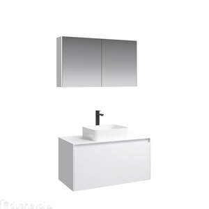 Мебель для ванной комнаты Aqwella Mobi 100 белый глянец подвесная