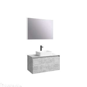 Мебель для ванной комнаты Aqwella Mobi 120 бетон светлый подвесная