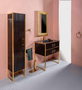 Комплект мебели Armadi Art Monaco 80 черный глянец/золото