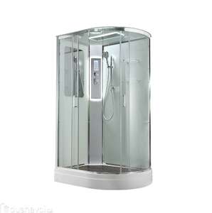 Душевая кабина AvaCan 120x80 A2812LLED с подсветкой, гидромассажем, стекло прозрачное, профиль хром, левая