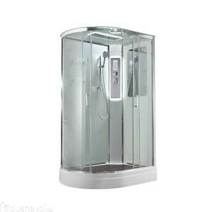 Душевая кабина AvaCan 120x90 A2912RLED с подсветкой, гидромассажем, стекло прозрачное, профиль хром, правая