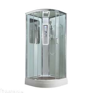 Душевая кабина AvaCan 90x90 A2090LED с подсветкой, гидромассажем, стекло прозрачное, профиль хром
