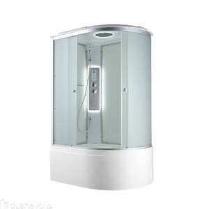 Душевая кабина AvaCan C 120x80 C5012LLED с подсветкой, стекло матовое, профиль матовый хром, левая