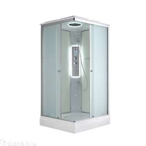 Душевая кабина AvaCan CK 100x100 CK2010LED с подсветкой, стекло матовое, профиль матовый хром