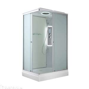 Душевая кабина AvaCan CK 100x80 CK2810LED с подсветкой, стекло матовое, профиль матовый хром