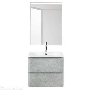Мебель для ванной комнаты BelBagno Albano 60 см подвесная, 2 ящика, Cemento Verona Grigio