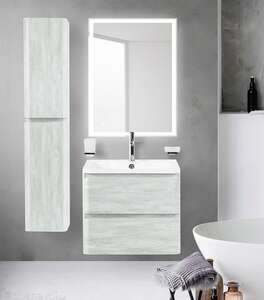 Мебель для ванной комнаты BelBagno Albano 60 см подвесная, 2 ящика, Rovere Vintage Bianco