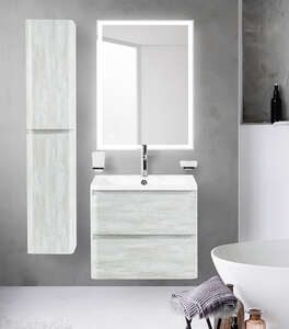 Мебель для ванной комнаты BelBagno Albano 70 см подвесная, 2 ящика, Rovere Vintage Bianco