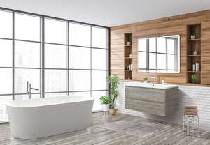 Мебель для ванной комнаты BelBagno Albano-Cer 105 см подвесная, 2 ящика, Pino Scania