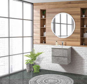 Мебель для ванной комнаты BelBagno Albano-Cer 50 см подвесная, 2 ящика, Cemento Verona Grigio