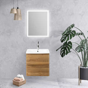 Мебель для ванной комнаты BelBagno Albano-Cer 50 см подвесная, 2 ящика, Rovere Rustico