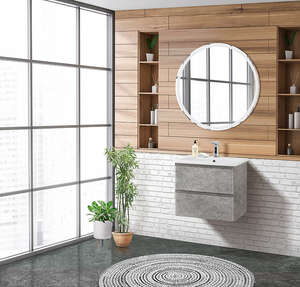 Мебель для ванной комнаты BelBagno Albano-Cer 60 см подвесная, 2 ящика, Cemento Verona Grigio