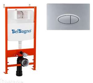 Kомплект 2 в 1 Система инсталляции для унитазов BelBagno BB026 с кнопкой смыва BB050CR.MAT хром матовый