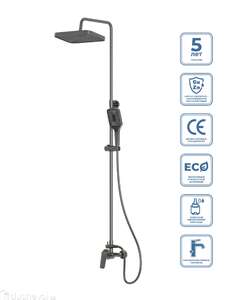 Душевая стойка BelBagno Due DUE-DOCM-CRM без излива, оружейная сталь