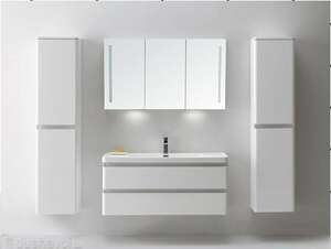 Мебель для ванной комнаты BelBagno Energia-N 120-2 подвесная bianco lucido две раковины