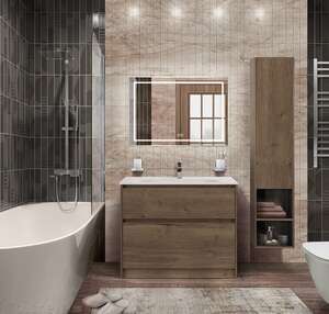 Мебель для ванной комнаты BelBagno Kraft 80 см Rovere Tabaco