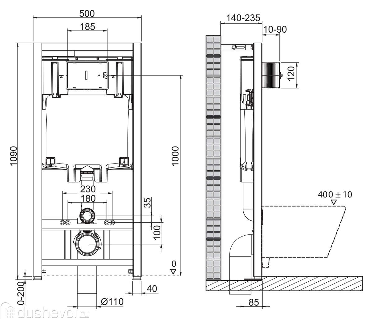 Комплект 3 в 1 Унитаз подвесной с сиденьем BelBagno LOTO BB070CHR/SC +  Система инсталляции для унитазов BelBagno BB002-80 с кнопкой смыва  BB005-PR-CH купить в Перми - цена 32520 руб в интернет-магазине сантехники