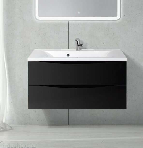 Тумба с раковиной belbagno marino 60 nero lucido